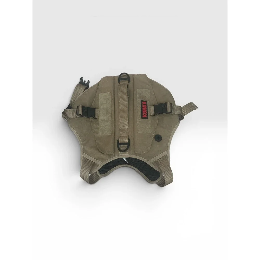 KONG Tactical Dog Harness Tan Ripstop Mesh XL Large Breed Heavy Duty Vest